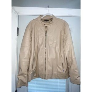INC Tan Leather Jacket, size XXL